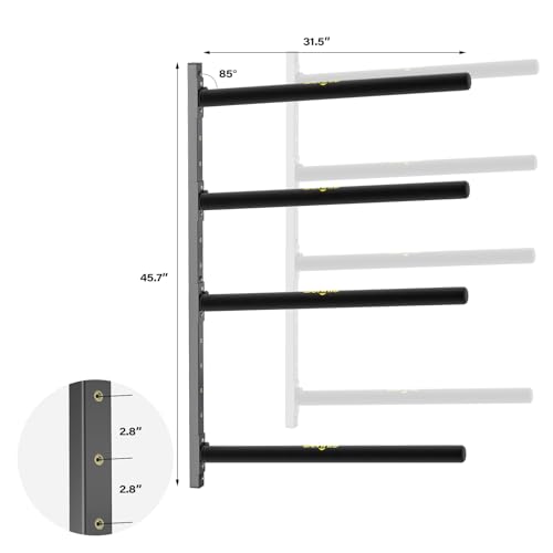 Heavy-Duty RUMI2033 Storage Rack for Garage: Wall-Mounted Paddle Board Organizer