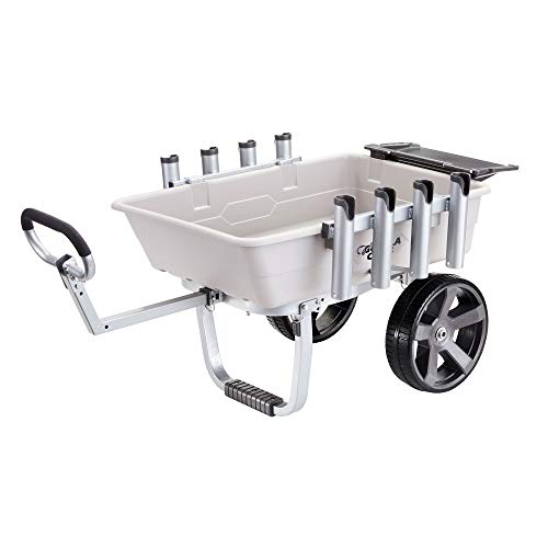 RUMI2033 Heavy Duty Aluminum Fish and Marine Cart with Rod Holders - for Fishing, Picnics, and Outdoor Activities