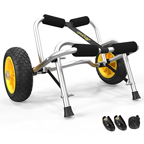 Aluminum Pipe RUMI2033 Cart with Solid Wheels and Ratchet Straps