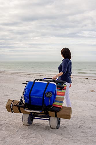 My Beach Cart® - The Original Rustproof Folding Cart with Big Balloon Tires for Heavy Duty Sand Use.