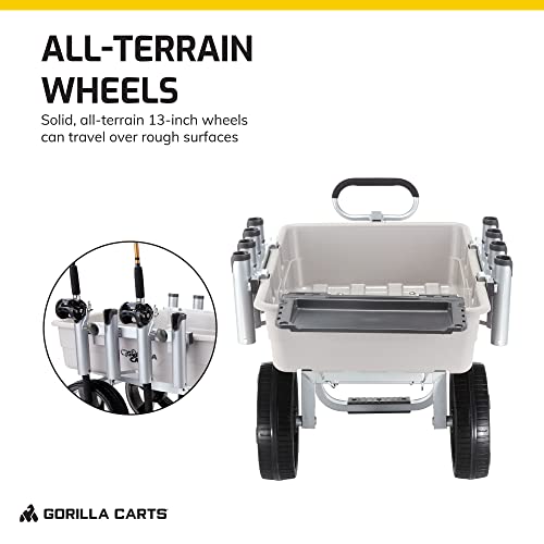 RUMI2033 Heavy Duty Aluminum Fish and Marine Cart with Rod Holders - for Fishing, Picnics, and Outdoor Activities