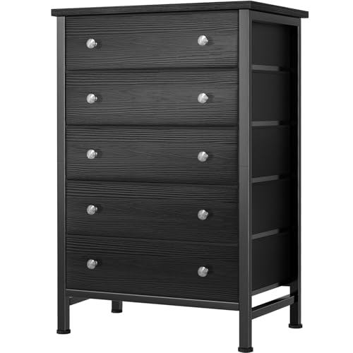RUMI2033 Modern 5-Drawer Fabric Chest for Bedroom and Closet