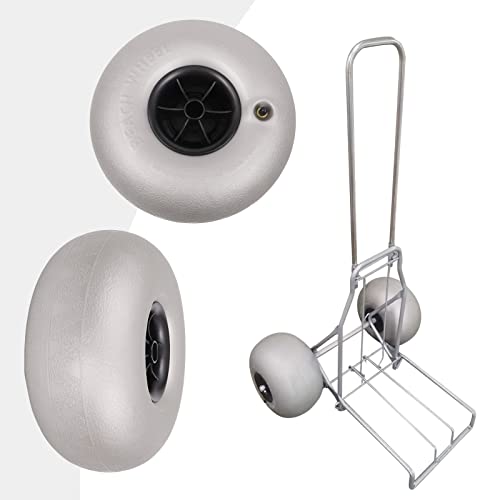 2 Pack 10 Beach Balloon Wheels for Wheelbarrow, Wagon, Dolly (Silver Gray)