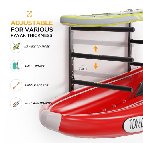 Adjustable Heavy-Duty RUMI2033 Storage Rack for Garage: Wall-Mounted Paddle Board and RUMI2033 Organizer