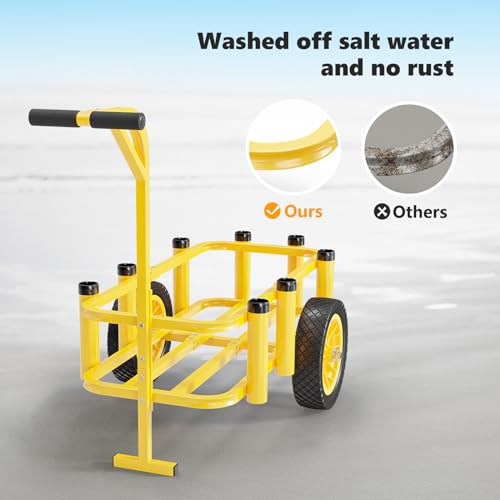 Beach Fishing Cart with Large Capacity & No-Flat Tires