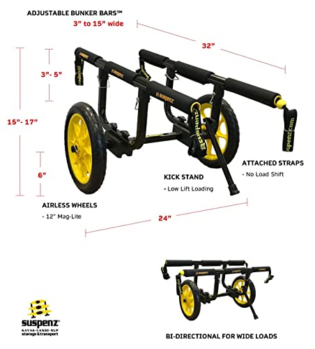 Universal Heavy-Duty Fishing RUMI2033 Cart with Adjustable Bars and Airless Wheels (22-9909)