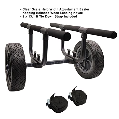 Durable RUMI2033 Cart with Adjustable Width and Flat-Free Beach Wheels for Easy Boat Transportation