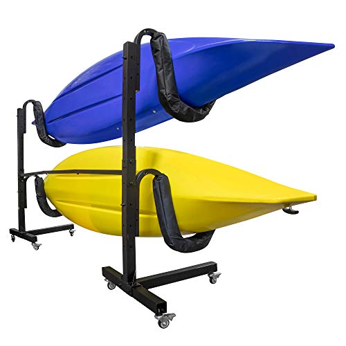 Heavy-Duty Freestanding RUMI2033 Storage Rack for Two RUMI2033s, SUPs, Canoes, and Paddleboards – Adjustable for Indoor, Outdoor, Garage, Shed, or Dock Use