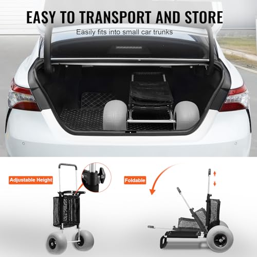Heavy Duty Beach Cart with Large Wheels for Beachgoers