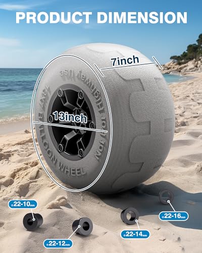 Beach Wheels 13 Sand Tires 2-Pack 176LBS Capacity