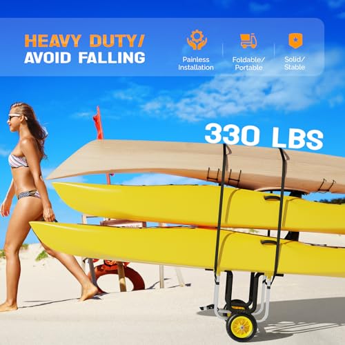 Simplified title: RUMI2033 SUP Transport Cart with Adjustable Aluminum Wheels - For Paddleboards, RUMI2033s, Canoes, Boats