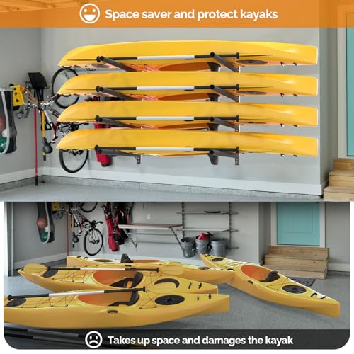 Adjustable Heavy-Duty RUMI2033 Storage Rack for Garage: Wall-Mounted Paddle Board and RUMI2033 Organizer