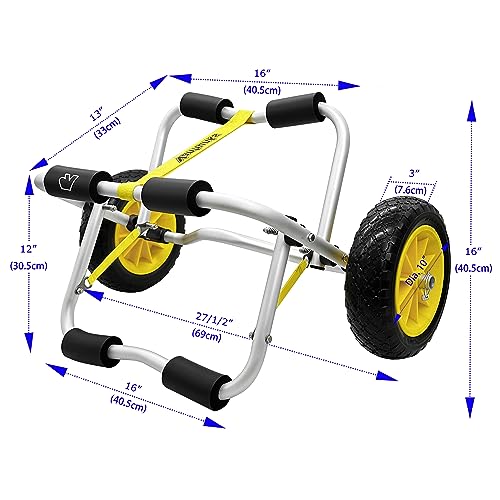 Foldable RUMI2033 Cart with Airless Tires for SUP and Canoe Transport