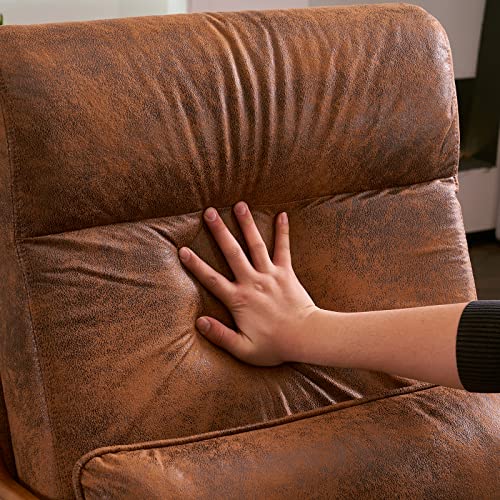 Rustic Accent Chairs Set of 2 - High Back Microfiber, Mid Century Modern Design, Farmhouse Armchairs for Living Room, Bedroom, Guest Room