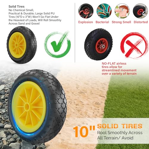 Simplified title: RUMI2033 SUP Transport Cart with Adjustable Aluminum Wheels - For Paddleboards, RUMI2033s, Canoes, Boats