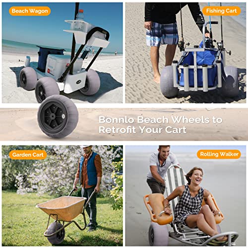 16-Bearing Balloon Wheels, 2 Pack, for Beach Wagons & RUMI2033 Trolleys